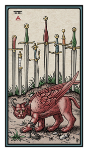 From the Alchemical Tarot: Swords 8 (The Prisoner)